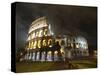 The Ancient Colosseum is Lit up for the Occasion of the Day for the Abolition of the Death Penalty-null-Stretched Canvas