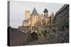 The Ancient Fortified City of Carcassone-David Lomax-Stretched Canvas