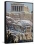 The Ancient Parthenon and Herod Atticus Theater on the Acropolis Hill-null-Framed Stretched Canvas