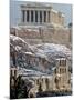 The Ancient Parthenon and Herod Atticus Theater on the Acropolis Hill-null-Mounted Photographic Print