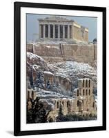 The Ancient Parthenon and Herod Atticus Theater on the Acropolis Hill-null-Framed Photographic Print