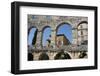 The Ancient Roman Amphitheater in Pula Croatia.-accept-Framed Photographic Print