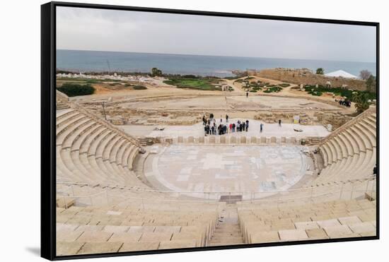 The ancient Roman amphitheatre in Caesarea, Israel, Middle East-Alexandre Rotenberg-Framed Stretched Canvas