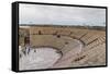 The ancient Roman amphitheatre in Caesarea, Israel, Middle East-Alexandre Rotenberg-Framed Stretched Canvas