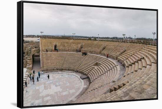 The ancient Roman amphitheatre in Caesarea, Israel, Middle East-Alexandre Rotenberg-Framed Stretched Canvas