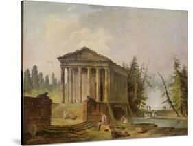 The Ancient Temple-Hubert Robert-Stretched Canvas