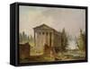 The Ancient Temple-Hubert Robert-Framed Stretched Canvas
