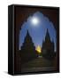 The Ancient Temples of Bagan by Moon Light-Jon Hicks-Framed Stretched Canvas