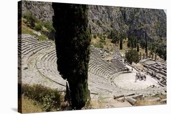 The Ancient Theater, Delphi, UNESCO World Heritage Site, Peloponnese, Greece, Europe-Jean-Pierre De Mann-Stretched Canvas