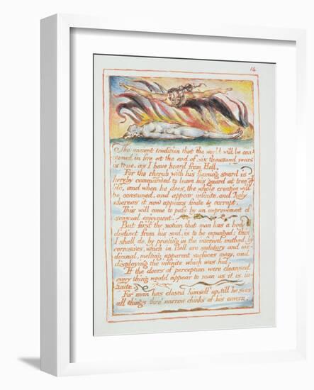 "The Ancient Tradition.., Illustration and Text from 'The Marriage of Heaven and Hell", C.1790-3-William Blake-Framed Giclee Print