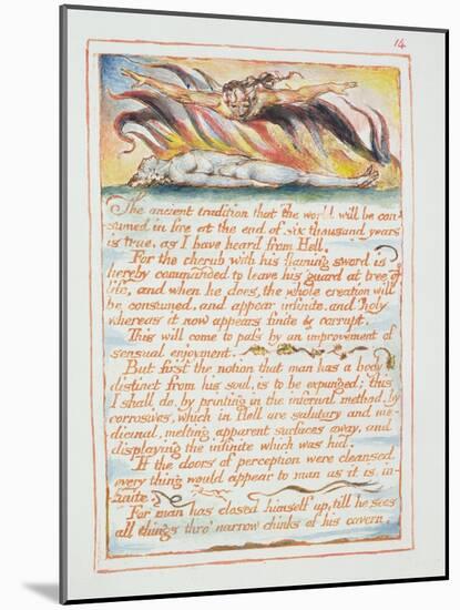 "The Ancient Tradition.., Illustration and Text from 'The Marriage of Heaven and Hell", C.1790-3-William Blake-Mounted Giclee Print