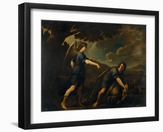 The Angel and Tobias with the Fish, C. 1640-Andrea Vaccaro-Framed Giclee Print