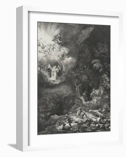 The Angel Appearing to the Shepherds, 1634-Rembrandt Harmensz. van Rijn-Framed Giclee Print