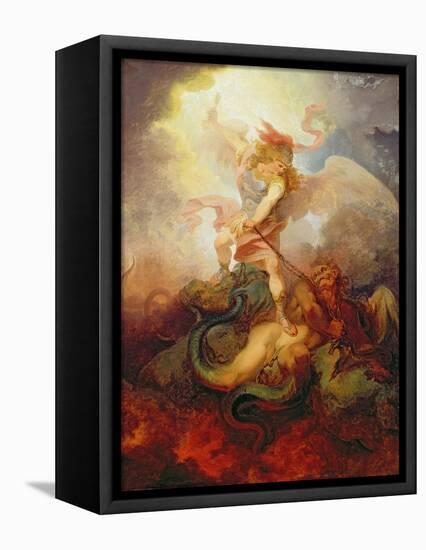 The Angel Binding Satan, c.1797-Philip James Loutherbourg-Framed Stretched Canvas