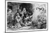 The Angel Departing the Family of Tobias, 1641 (Etching)-Rembrandt van Rijn-Mounted Giclee Print