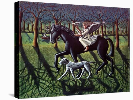 THE ANGEL. HORSE, DOG & DOVE-PJ Crook-Stretched Canvas