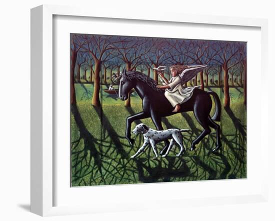 THE ANGEL. HORSE, DOG & DOVE-PJ Crook-Framed Giclee Print