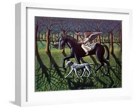 THE ANGEL. HORSE, DOG & DOVE-PJ Crook-Framed Giclee Print