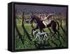 THE ANGEL. HORSE, DOG & DOVE-PJ Crook-Framed Stretched Canvas