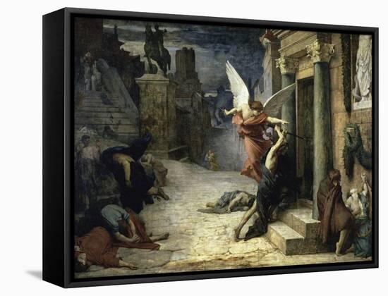 The Angel of Death; Peste a Roma-Jules Elie Delaunay-Framed Stretched Canvas