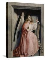 The Angel of the Annunciation from the Heilspiegel Altarpiece, c.1435-Konrad Witz-Stretched Canvas