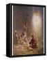 The Angel of the Lord Announces the Arrival of Jesus to the Shepherds-William Hole-Framed Stretched Canvas