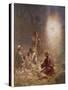 The Angel of the Lord Announces the Arrival of Jesus to the Shepherds-William Hole-Stretched Canvas