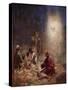 The Angel of the Lord appears to the shepherds - Bible-William Brassey Hole-Stretched Canvas