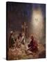 The Angel of the Lord appears to the shepherds - Bible-William Brassey Hole-Stretched Canvas