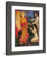 The Angel Offering the Fruits of the Garden of Eden to Adam and Eve-John Byam Shaw-Framed Giclee Print