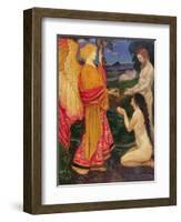 The Angel Offering the Fruits of the Garden of Eden to Adam and Eve-John Byam Shaw-Framed Giclee Print