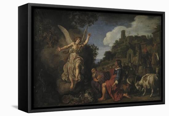 The Angel Raphael Takes Leave of Old Tobit and His Son Tobias, 1618-Pieter Lastman-Framed Stretched Canvas