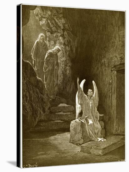 The Angel Seated Upon the Stone-Gustave Doré-Stretched Canvas