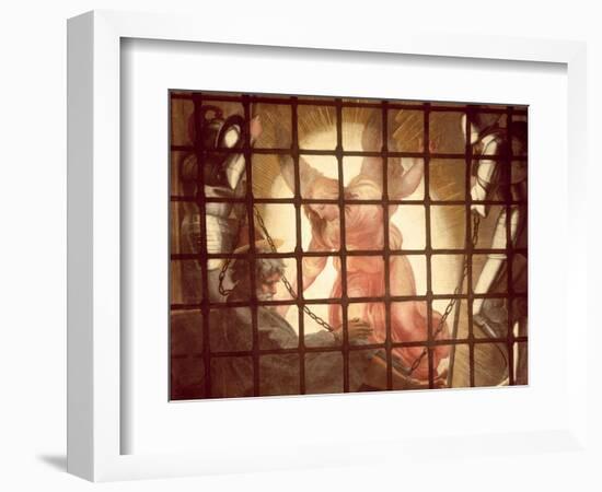 The Angel Wakes St Peter, from 'The Liberation of St Peter' in the Stanza D'Eliodoro, 1512-14-Raphael-Framed Giclee Print