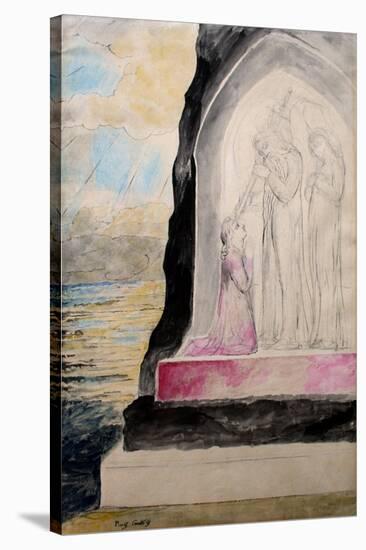 The Angel with the Sword Marking Dante with the Sevenfold' from 'Purgatorio'-William Blake-Stretched Canvas