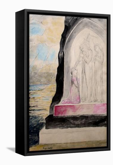 The Angel with the Sword Marking Dante with the Sevenfold' from 'Purgatorio'-William Blake-Framed Stretched Canvas