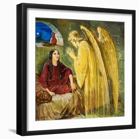 The Angel with Wonderful News-Clive Uptton-Framed Giclee Print