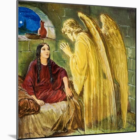 The Angel with Wonderful News-Clive Uptton-Mounted Giclee Print