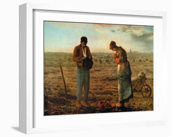 The Angelus-Jean-Fran?ois Millet-Framed Art Print