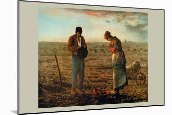 The Angelus-Jean-François Millet-Mounted Art Print