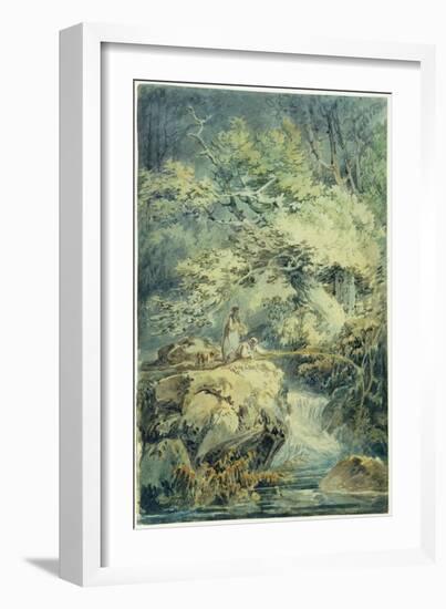 The Angler, 1794 (W/C over Graphite on Paper)-J. M. W. Turner-Framed Giclee Print