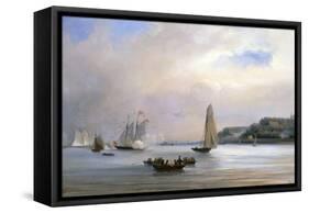 The Anglo American Yacht Race round the Isle of Wight, August 22nd 1851-Oswald Walters Brierly-Framed Stretched Canvas