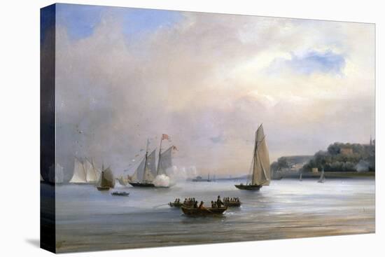 The Anglo American Yacht Race round the Isle of Wight, August 22nd 1851-Oswald Walters Brierly-Stretched Canvas