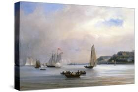 The Anglo American Yacht Race round the Isle of Wight, August 22nd 1851-Oswald Walters Brierly-Stretched Canvas