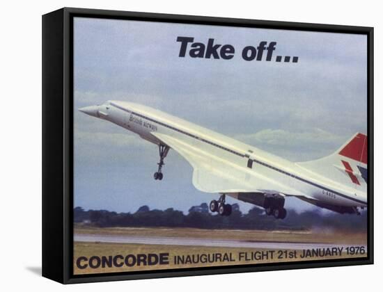 The Anglo-French Supersonic Passenger Plane Leaves the Ground at Heathrow Airport-null-Framed Stretched Canvas