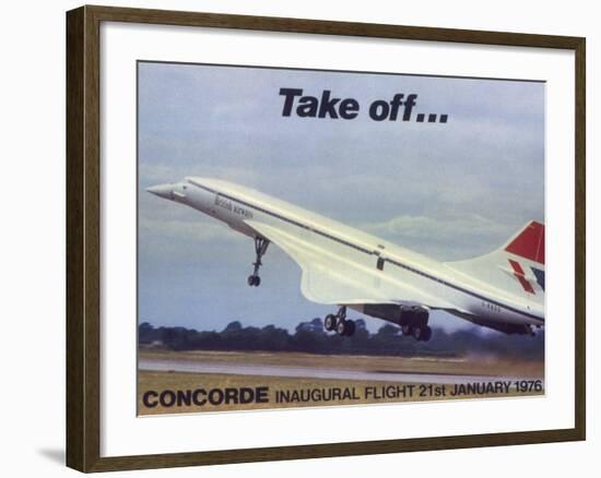 The Anglo-French Supersonic Passenger Plane Leaves the Ground at Heathrow Airport-null-Framed Photographic Print