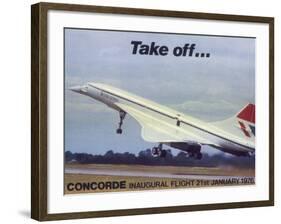 The Anglo-French Supersonic Passenger Plane Leaves the Ground at Heathrow Airport-null-Framed Photographic Print