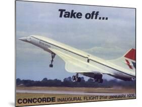 The Anglo-French Supersonic Passenger Plane Leaves the Ground at Heathrow Airport-null-Mounted Photographic Print