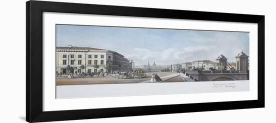 The Anichkov Bridge (From the Panorama of the Nevsky Prospek)-Vasily Semyonovich Sadovnikov-Framed Giclee Print