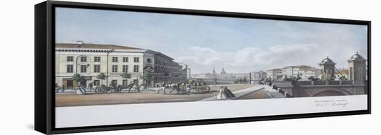 The Anichkov Bridge (From the Panorama of the Nevsky Prospek)-Vasily Semyonovich Sadovnikov-Framed Stretched Canvas